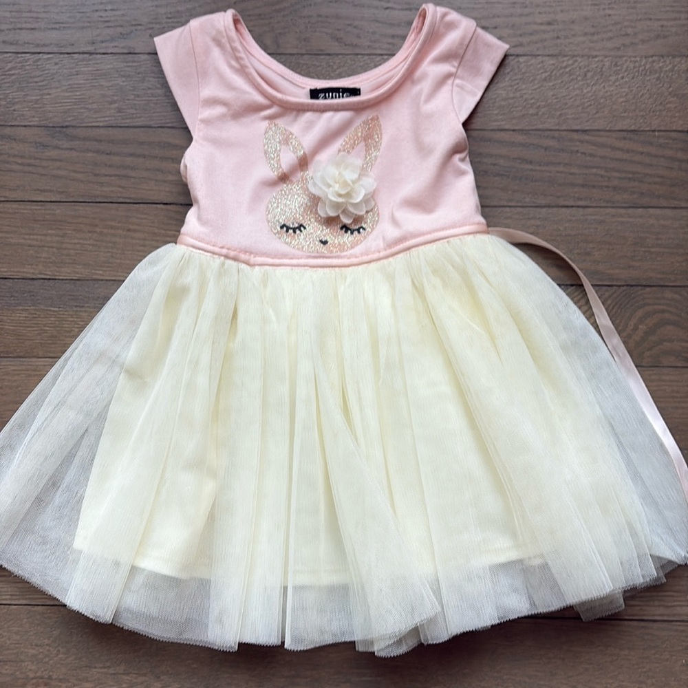 Size 2 bunny tulle pink dress Zunie